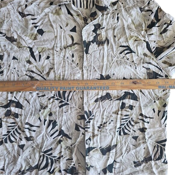 Denim + Flower Tropical Print Button Down Shirt Sz L Beach Resortwear Festival - Picture 13 of 16